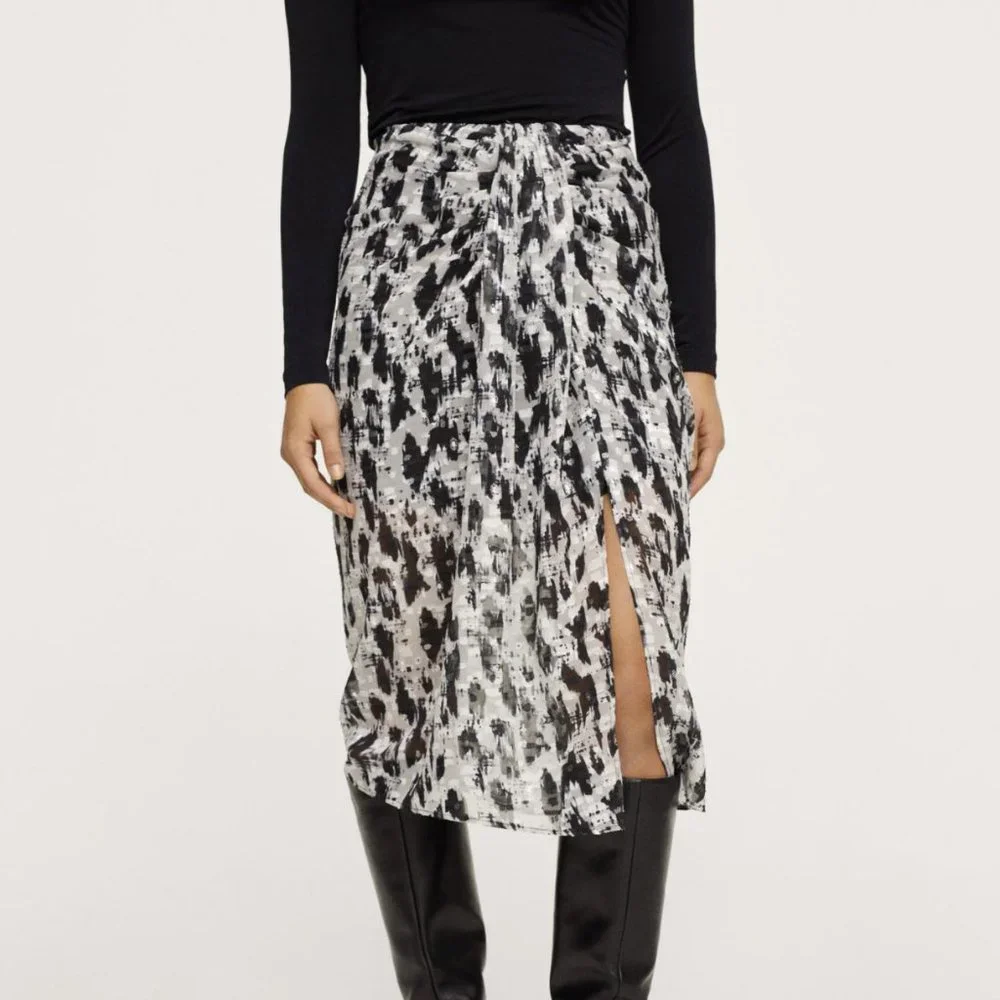 Mango Print Midi Skirt - Picture 2 of 7